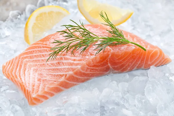 Salmone Fresco Sul Ghiaccio — Foto Stock