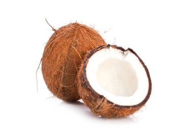 Beyaz arka plan üzerinde izole Hindistan cevizi. portre