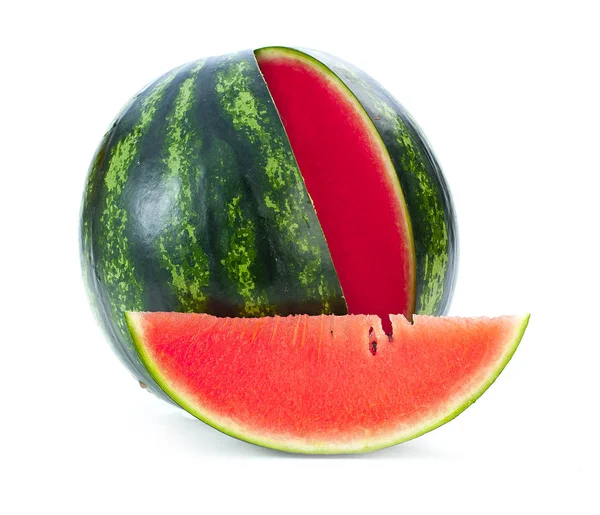 Sliced Ripe Watermelon Isolated White Background Cutout Royalty Free Stock Images