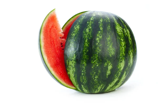 Sliced Ripe Watermelon Isolated White Background Cutout Stock Photo