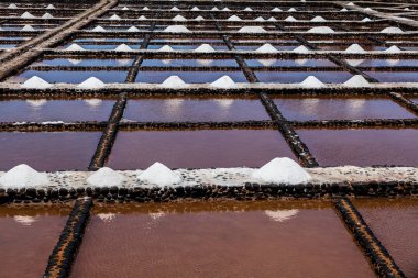 Tuz Fuerteventura üzerinde eski tarihi serum içinde üretilecek