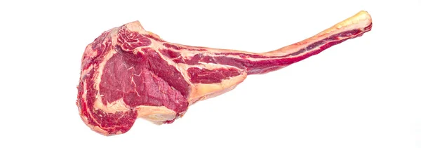 Tomahawk Steak Berust Een Witte Achtergrond Geïsoleerd — Stockfoto