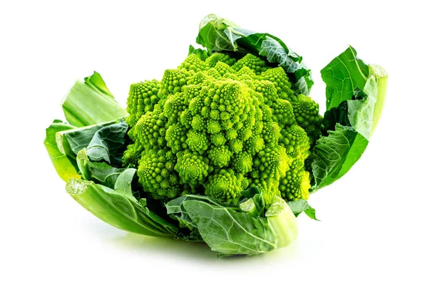 Romanesco Broccoli Plantaardige Vertegenwoordigt Een Natuurlijke Fractale Patroon Rijk Aan — Stockfoto