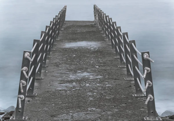 Old Pier Sea Cloudy Day — Stock Photo, Image