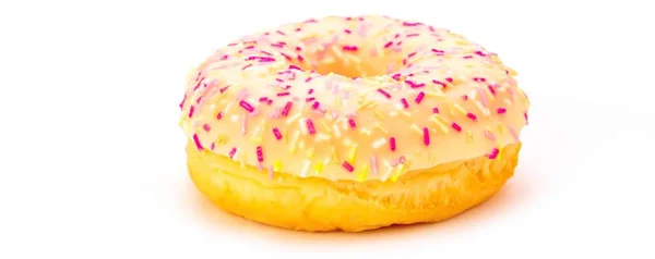 Close View Sweet Gourmet Doughnut White Background — Stock Photo, Image