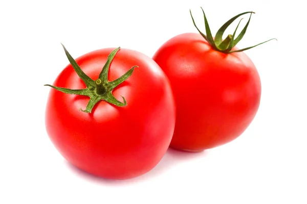 Close View Fresh Ripe Organic Tomatoes Isolated White Background Royalty Free Stock Images