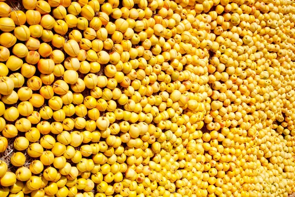Vista Quadro Completo Maçãs Frescas Maduras Amarelas Fazenda Imagem De Stock