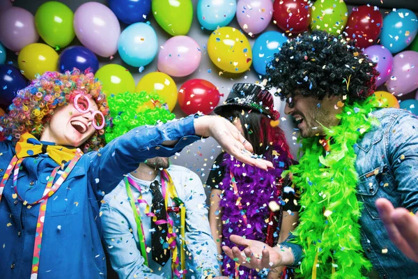 Partyvolk Feiert Karneval Oder Neujahr Partyclub — Stockfoto