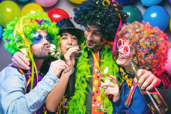 Party People Celebrating Carnival New Year Party Club — Stock Photo, Image