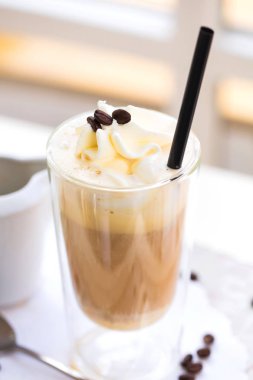 fincan dondurma ile lezzetli Affogato kahve yakın çekim görünümü