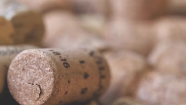 Kullanılmış Şarap Mantarları Arka Plan Yakın Çekim Görünümü — Stok video