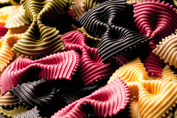 Close View Delicious Assorted Uncooked Colorful Pasta — Stock Photo, Image