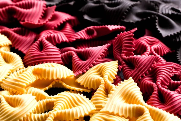 Close View Delicious Uncooked Pasta Colors German Flag — Stock Photo, Image
