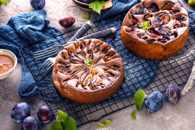 tüyleri ile lezzetli tatlı meyve turta yakın çekim görünümü   