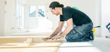 Adam meşe parke döşeme, ev geliştirme konsepti