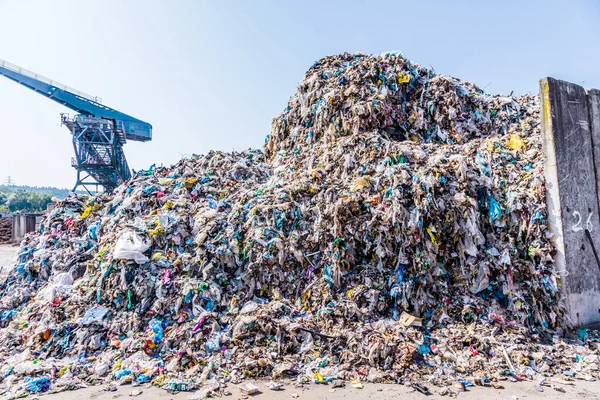 Membuang Botol Plastik Dan Jenis Sampah Plastik Lainnya — Stok Foto