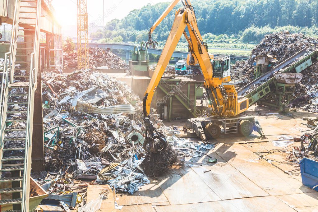 heap of old metal and equipment for recycling