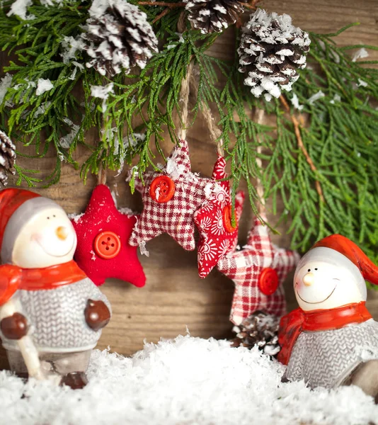 Bodegón Navidad Juguetes Ramas Abeto Adornos Decorativos Navidad —  Fotos de Stock