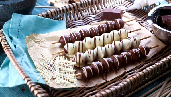 Deliciosos Dulces Chocolate Caseros Mesa — Foto de Stock