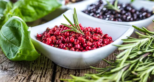 Close View Bowls Various Spices Selective Focus — Stock Photo, Image