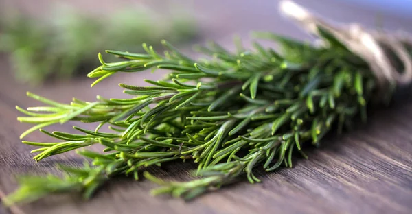 Organic Rosemary Black Slate Board Copy Space — Stock Photo, Image