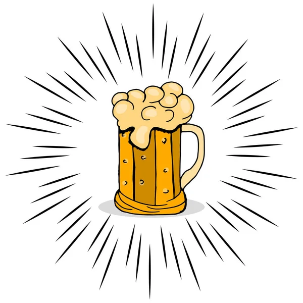 Cerveza. Fiesta festiva. Bebida alcohólica. Mano. Festival de la cerveza. Dibujo manual . — Vector de stock