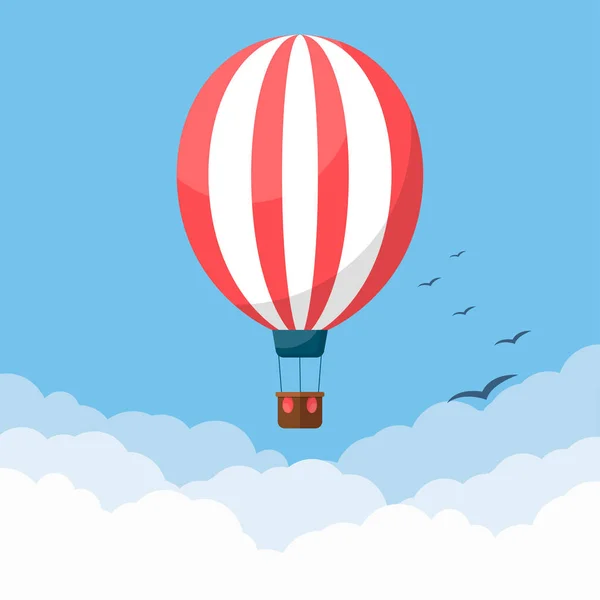 Hot air in the sky. Clouds. Balloon. He is flying. For your design. Print. An object. Icon. — Stock Vector