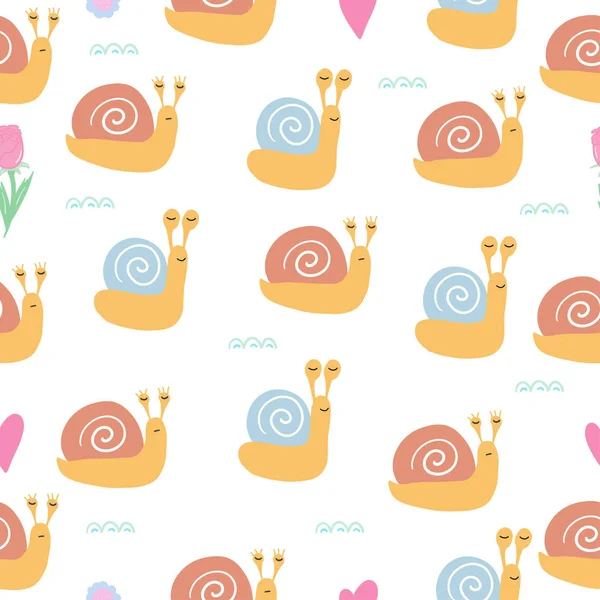 Seamless pattern. Cute animals and plants. Scandinavian style. Prints for clothes and postcards, for children.
