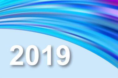 2019. yeni yıl ve Noel. Akrilik fırça darbeleri arka plan üzerinde. Parlak modern tasarım. Vektör öğesi. Tasarımlarınız için.