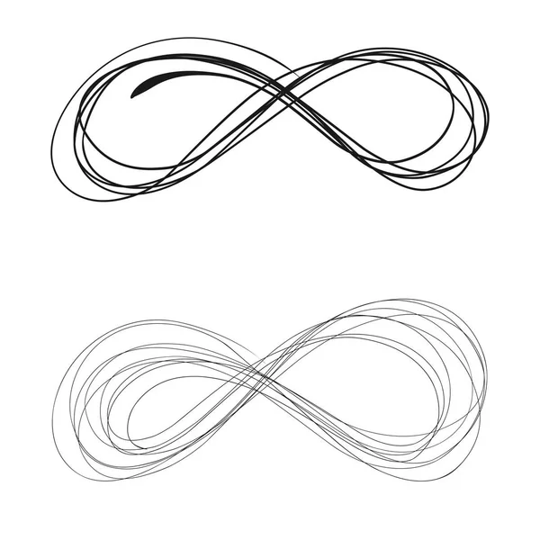 Scribble. Handwritten. Lines. Heart, infinity. Entangled. For your design. — Stock Vector