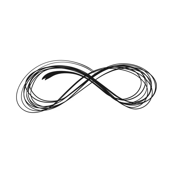 Scribble. Scritto a mano. Linee. Cuore, infinito. Imgrovigliato. Per il tuo design . — Vettoriale Stock