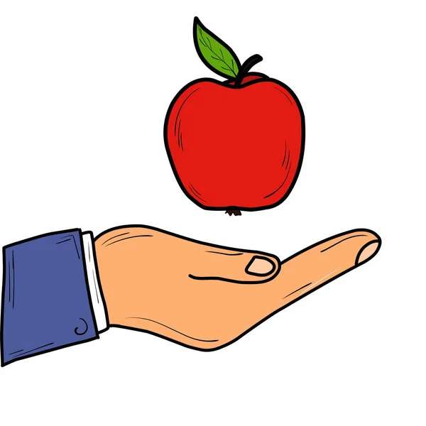 Apple. Fruit. Symbool van gezondheid. Opleiding. Heldere. Voor uw ontwerp. — Stockvector