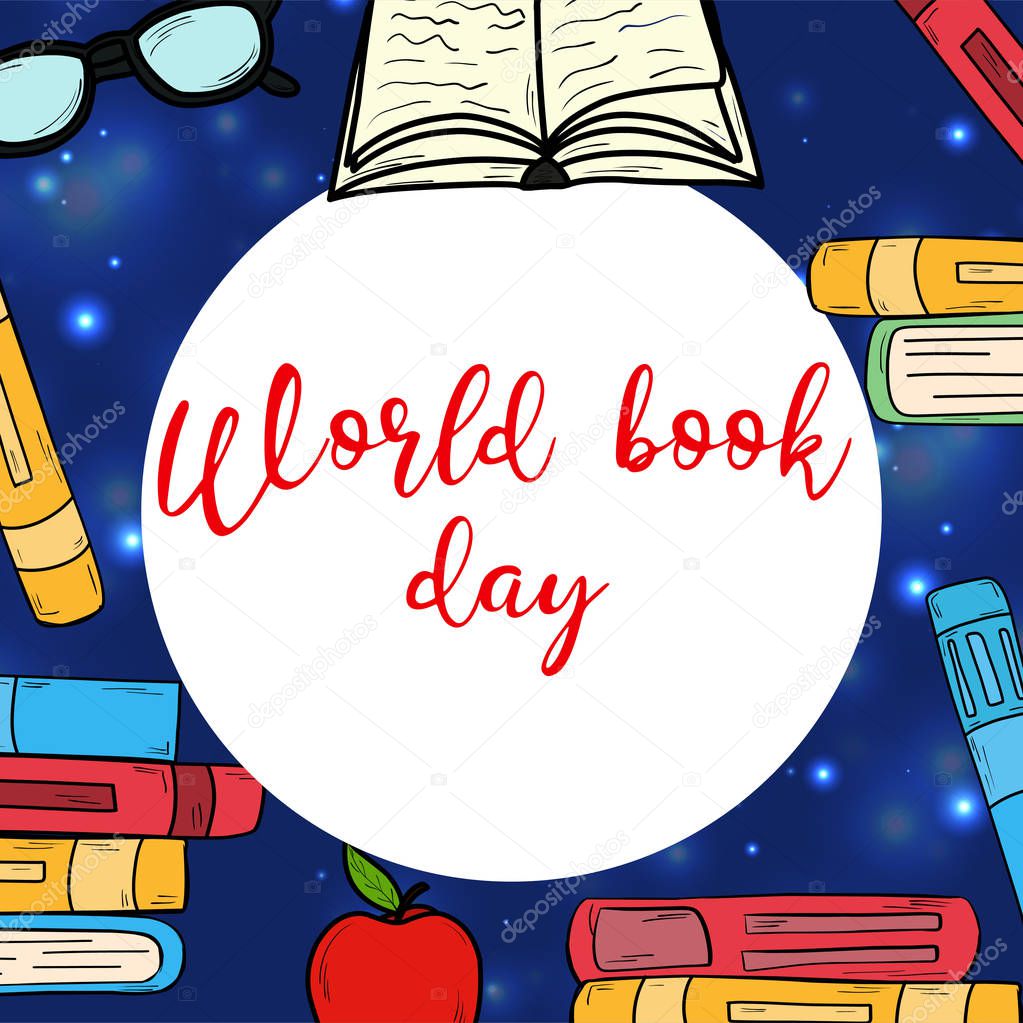 Books Training. World Book Day. April. Knowledge. Reading. World. For your design.