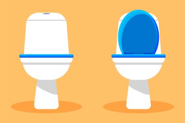 Banyo. Tuvalet. Parlak düz tasarım. Iç. Sunumlar için.