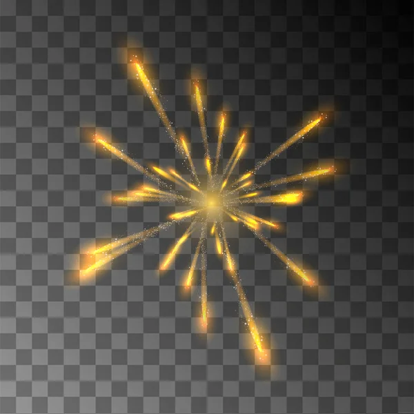 Explosão realista. Fogos de artifício. Brilhante flash. Celebração. Para o seu design. Clipart —  Vetores de Stock