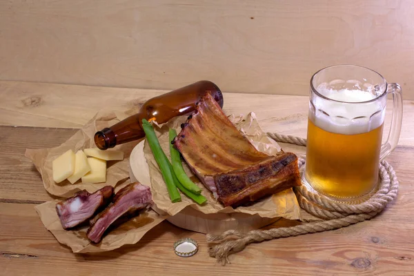 Smoked Pork Ribs Light Beer Cheese — Stock Photo, Image