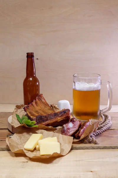 Smoked Pork Ribs Light Beer Cheese — Stock Photo, Image