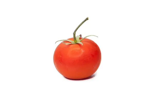 Tomate Vermelho Isolado Sobre Fundo Branco — Fotografia de Stock