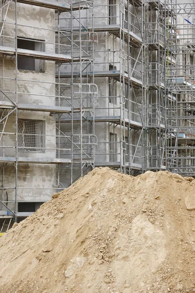 Gerüstkonstruktion Einem Gebäude Bauindustrie Arbeitsplatz — Stockfoto