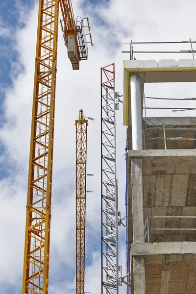 Gebouw Aanbouw Structuur Van Machines Van Kraan Industrie Verticaal — Stockfoto