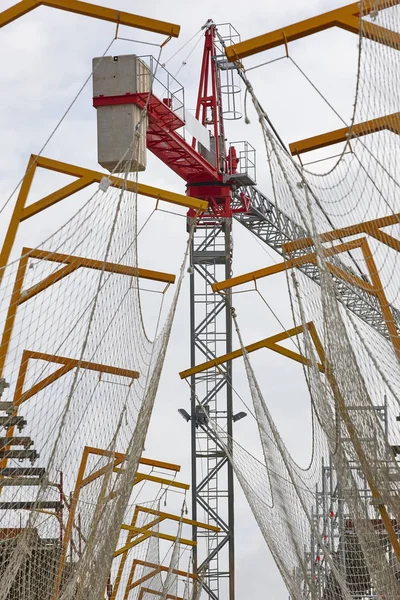 Bâtiment Construction Structure Des Machines Grue Industrie Vertical — Photo