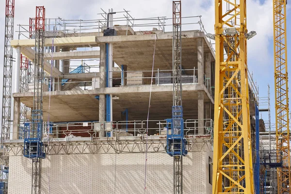 Gebäude Bau Kranmaschinenstruktur Industrie Horizontal — Stockfoto