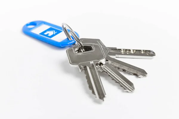 Key Ring Keys White Background Rent Buy — Stock Photo, Image