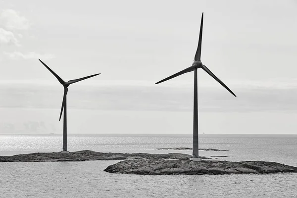 Wind Turbines Baltic Sea Renewable Energy Finland Seascape — Stock Photo, Image