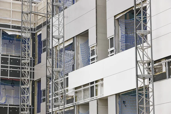 Hausfassade Bau Isoliermaterial Und Fliesen Horizontal — Stockfoto