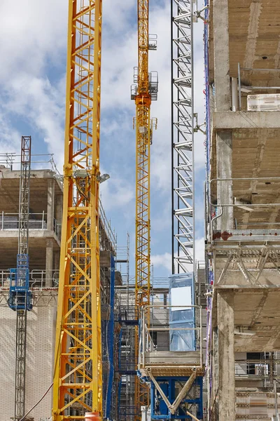 Gebäude Bau Kranmaschinenstruktur Industrie Vertikal — Stockfoto