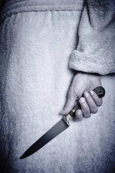 Katil kadın bir bıçakla. Şiddet saldırganlık. Suç katil. Suikastçı