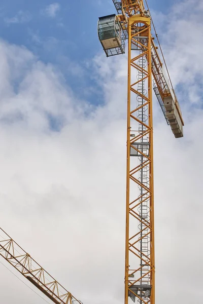 Building Construction Crane Machinery Structure Industry Vertical — Stock Photo, Image