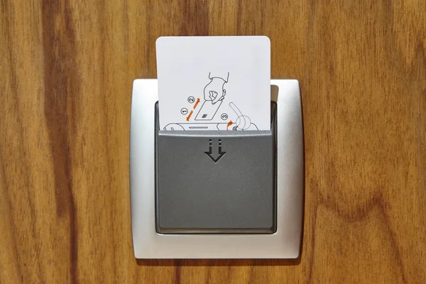 Hotel Kamer Key Card Slot Beveiliging Ingang Persoonlijke Identificatie Toegankelijkheid — Stockfoto