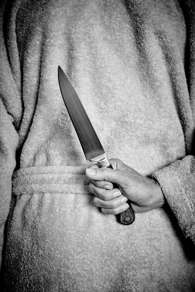 Killer Kvinna Med Kniv Våld Aggression Kriminella Mördare Lönnmördare — Stockfoto